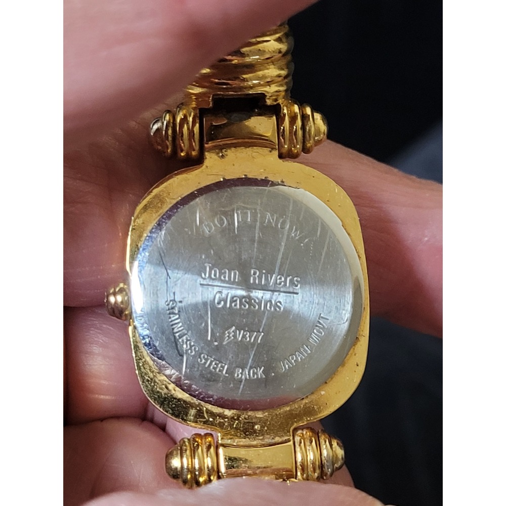 Joan Rivers Classics 2Tone Cable Cuff Vintage Bangle Watch Gold Silver Quartz - Picture 6 of 6